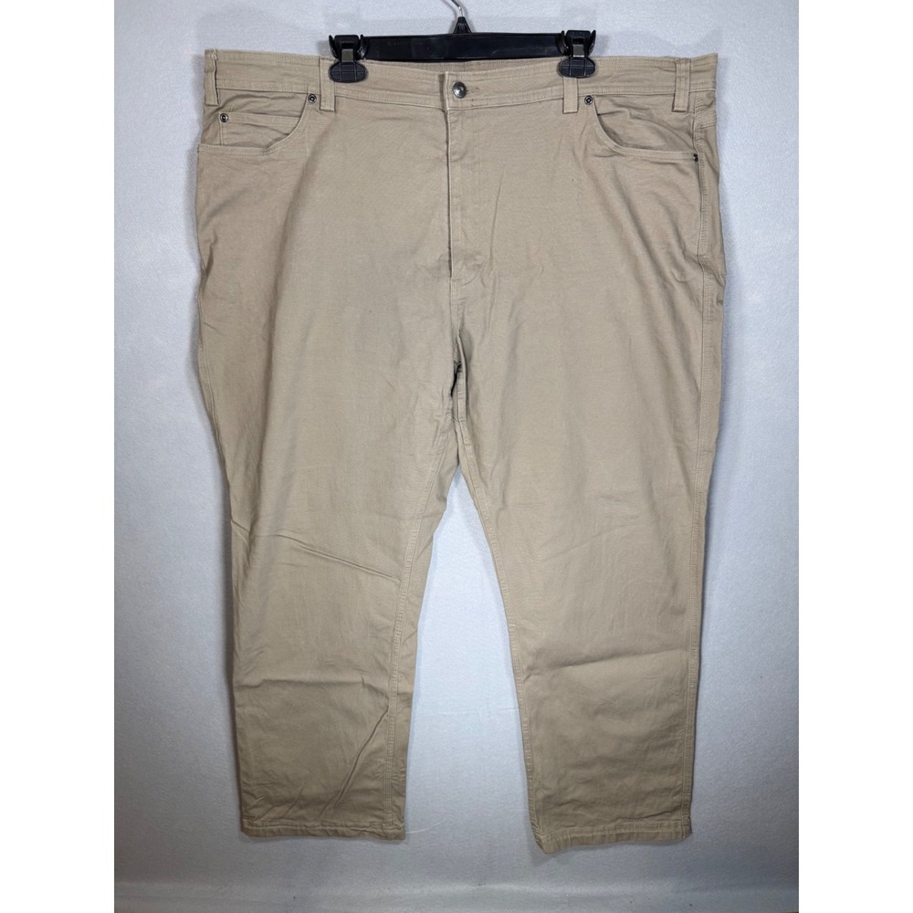 Duluth Trading Fire Hose Flex Pants Mens 46X32 Khaki Workwear Utility Relaxed